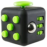 Fidget Cube - Fidget Box - Relieves Stress And Anxiety for Children and Adults - ADHD Toy (Black and Green)