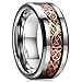 King Will Dragon 8mm Mens Celtic Dragon Tungsten Carbide Wedding Band Ring Black/Gold/Rose Gold/Blue/Opal/Green
