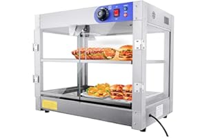 BEI CHENG 2-Tier 110V Commercial Countertop Food Pizza Warmer 750W 24x14x19 Pastry Display Case (2-Tier)
