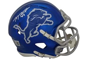 DENVERAUTOGRAPHS TJ Hockenson Autographed/Signed Detroit Lions Flash Mini Helmet BAS