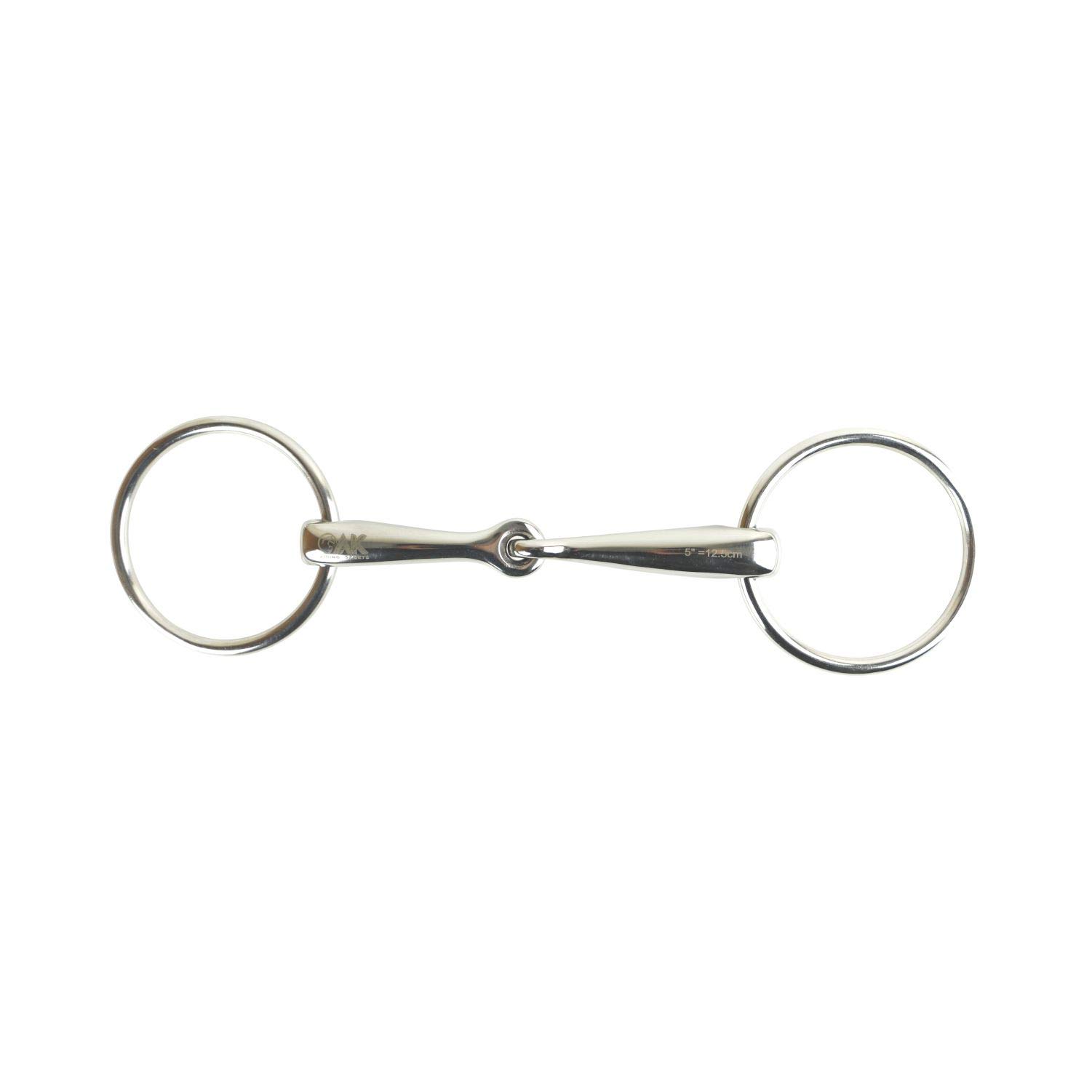 AK Loose Ring, Single Jointed Snaffle Bit in Stainless Steel AKRS-2639 (6.00'', Silver)