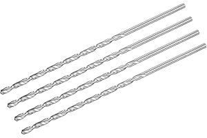 uxcell 4mm Twist Drill Bits, High-Speed Steel Straight Shank Extra Long Drill Bit 160mm Length for Wood Plastic Aluminum, 4pc