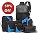 Artree Luggage Organizer Set - 2 in 1 Travel Backpack - 6 Piece (Blue-Black)