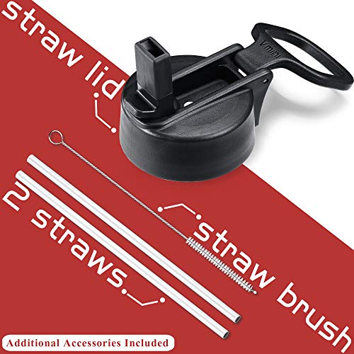 image for Vmini Water Bottle with New Wide Handle Straw Lid, Wide Mouth Vacuum I