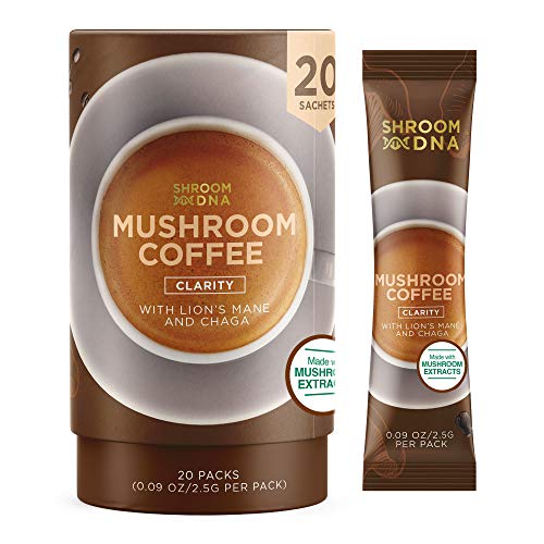 Amazon Com Shroomdna Mushroom Coffee Blend With Chaga Lion S Mane Instant Focus Clarity All Day Organic Vegan Gluten Free No Added Sugar 20 Count Grocery Gourmet Food