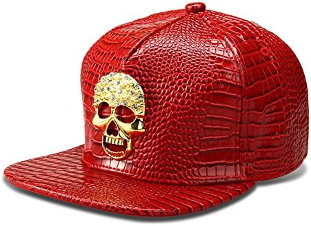 TUVW Alligator Pattern Hip Hop Skull Male Fashion Basketball Hat(Red)