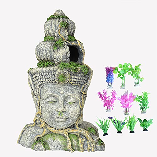buddha fish tank accessories SLOCME Aquarium Large Plastic Statue Decorations Fish Color Fish Tank Accessories Buddha Aquarium
