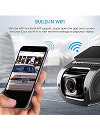 Pruveeo 112GW FHD 1080P Dash Cam, GPS WiFi incorporado, Dash Camera para automóviles con sensor Sony Pantalla LCD de 170 grados gran angular de 170 grados