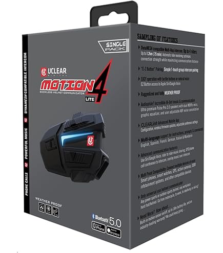 ヘッドホン UCLEAR MOTION6 COMMUNICATOR SINGLE PACK Uclear Motion 6 Bluetooth Helmet Audio Kit — Ramjet Racing