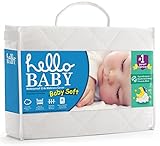 Hello Baby Waterproof Crib Mattress Cover- Quilted Ultra Soft White Bamboo Terry Fitted Sheet Style Blanket-like Pad- Top Infant Boy/Girl Bed Protector- Toddler, Kids, Boys/Girls Bedding Sheets Set review