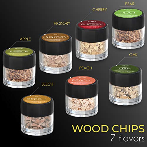 homia Smoking Gun Wood Smoke Infuser - Extended Kit, 14 PCS, Portable Electric Smoker Machine with Accessories and Wood Chips - Cold Smoke for Food and Drinks - Thumbnail 7