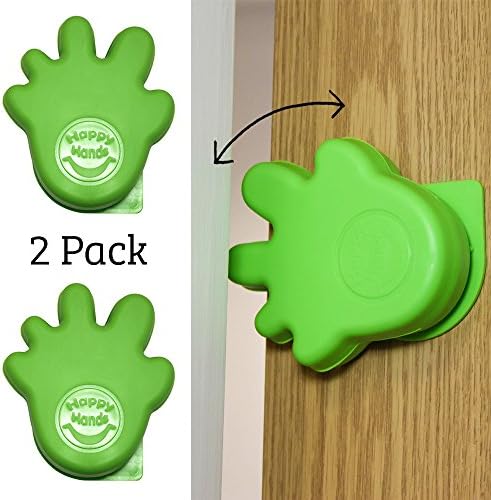 Happy Hands Anti Slam Child Door Safety Finger Trap Stoppers - 2 Pack … (Green)