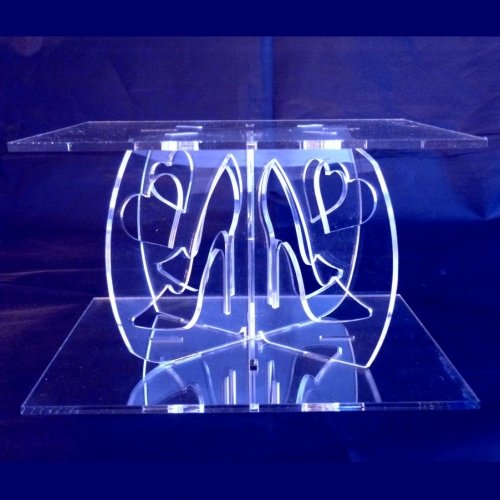 High Heels & Hearts Acrylic Pillars Wedding & Party Cake Separators/Stands 28cm - 25cm