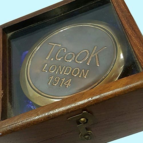 Nautical Theme Vintage Style Home And Outdoor Collectible Copper & Brass Wooden Antique T.Cook Maritime Compass AWUSASC 020