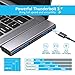 USB C Hub, 6 in 1 Aluminum USB C Hub Adapter for MacBook Pro 13″ and 15″ 2016/2017/2018, Dual Type C Hub with SD/TF Card Reader, 100W Power Delivery and 3 USB 3.0 Ports