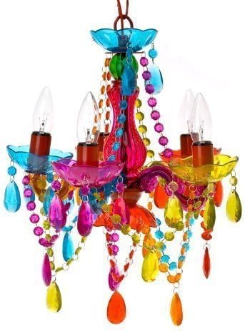 Silly Gypsy Chandelier Pendant Ceiling Light Multi Coloured Small Droplets