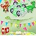 AKINGSHOP Dinosaur Party Supplies,  Dinosaur Happy Birthday Banner Jurassic World Party Supplies Baby Dinosaur Party Decorations Set Green Dino Party Balloons Cake Toppers for Kids Birthday(Style 1)