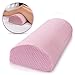 Half Moon Pillow Bolster - Pain Relief Memory Foam Cushion with Removable/Washable Cotton Cover – Reduced Stress on Spine, Effective Support for Side and Back Sleepers etc. (Light Pink)