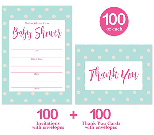 Baby Shower Invites Thank You Cards Matched Set 100 Of Each
