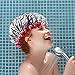 Shower Caps, Alimu 4 Pack Women Bath Caps Waterproof Double Layer Print Shower Hat Long Hair Perfect for Women
