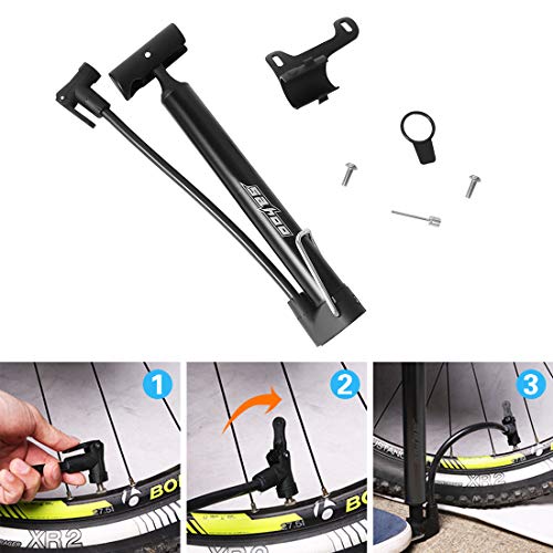 Chanurae Bike Pump Bicycle Pump,120 PSI Floor Standing Bike Pump,Super Fast Tyre Inflation Compatible with Universal Presta and Schrader Valve Frame Mounted Air Pump for Road,Mountain and BMX Bikes