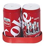 Coca-Cola Salt and Pepper Shakers with Caddy