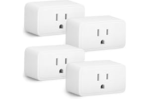 Amazon Basics Smart Plug, Matter Compatible, Compatible with Amazon Alexa, Google Home, Apple HomeKit, 2.4 GHz Wi-Fi only, White, 4-Pack