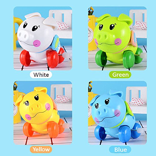 Wcysin 3 Pieces Wind Up Toy Pig, Cute Clockwork Classic Baby Toddler Kids Toy Random Colors