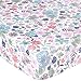 TILLYOU All-Season Micro Fleece Plush Fitted Mattress Sheet for Standard Crib or Toddler Bed, Luxury Soft Crib Sheet for Baby Boy Girl, Anti-Pilling Velvet and Thermal Warm, 28x52x8, Floral Garden