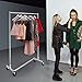 Simple Trending Z Base Heavy Duty Clothes Garment Rack, Clothing Rolling Rack on Wheels, Chrome