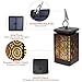 Solar Lanterns Outdoor - KeShi Hanging Solar Lights with Dancing Flames Waterproof Outdoor Lanterns Auto On/Off Lighting Dusk to Dawn 99 Bright LED for Yard Garden Patio Camping(2 Pack)