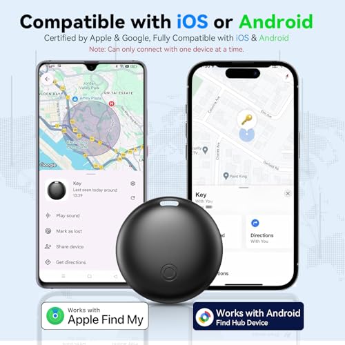 Android and iOS Tracker, 4 Pieces Android Smart Tag, Works with Google Where App and Apple Find My, Find Objects Tracker Bluetooth Tag Key Locator for Keys/Luggage/Suitcases