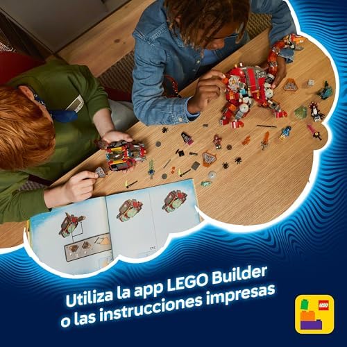 DREAMZzz 2in1 Dinossauro Jato - Figura de Dinossauro de Brinquedo Transformável Estegosauro Blindado com 4 Minifiguras e 2 Criaturas do Tesouro - Presente para Crianças 9+ Anos - 71514