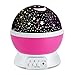 Moredig Night Light Projector, 360° Rotation with Touch Sensor, Remote Control and Timer Design, Built-in 12 Light Music, 8 Colorful Night Lights for Kids (Pink)