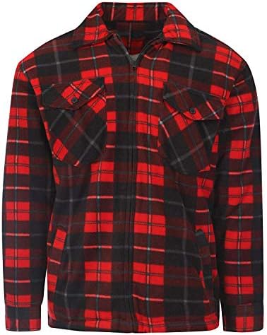 Stylo Online Unisex Padded Shirts Lumberjack Collared Hooded Flannel Check Jacket Thick Quilted Work Wear Warm Thermal Fleece Fur Lined Top Casual Coat Plus Big