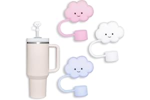 TERPINK 3 Pack Compatible with Stanley 30&40 Oz Tumbler, 10mm Cloud Shape Straw Covers Cover, Cute Silicone Cloud Straw Covers, Straw Protectors, Soft Silicone for 10mm Straws