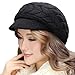 AWEIDS Lady's Fashion Warm Knit Beanie Hat Crochet Warm Brim Hats BAWEIDS Lack Black
