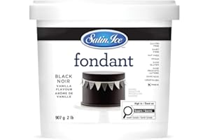 Satin Ice Black Fondant, Vanilla, 1 Kilogram