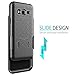 NageBee Galaxy Sky Case, J36V, J3 (2016), J3 V, Sol, Amp Prime, Express Prime Case with [Tempered Glass Screen Protector], [Holster Belt Clip] Armor Shock Proof Slim Shell Kickstand Combo Case -Black