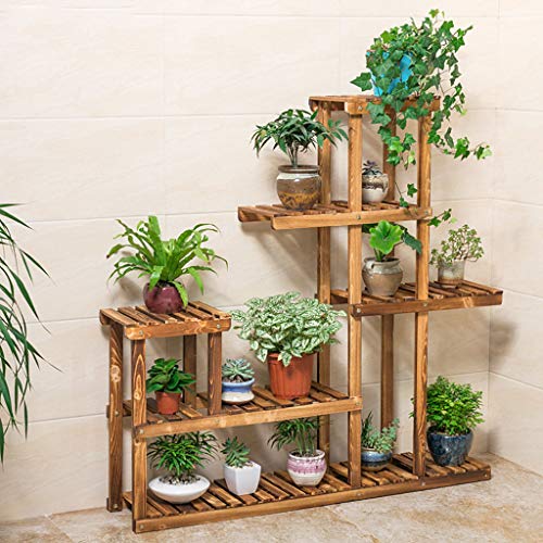 Multi-Tier Plant Stand Plant Flower Display Rack, Wood Planter Rack Flower Pots Holder Indoor Outdoor Flowers Shelf Organizer Storage Rack Shelving Unit, for Plants, Books, Shoes, Toys