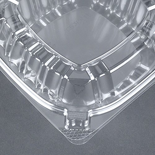 Dart Solo Small Clear Plastic Hinged Food Container for Sandwich Salad Party Favor Cake Piece, 100 Piece