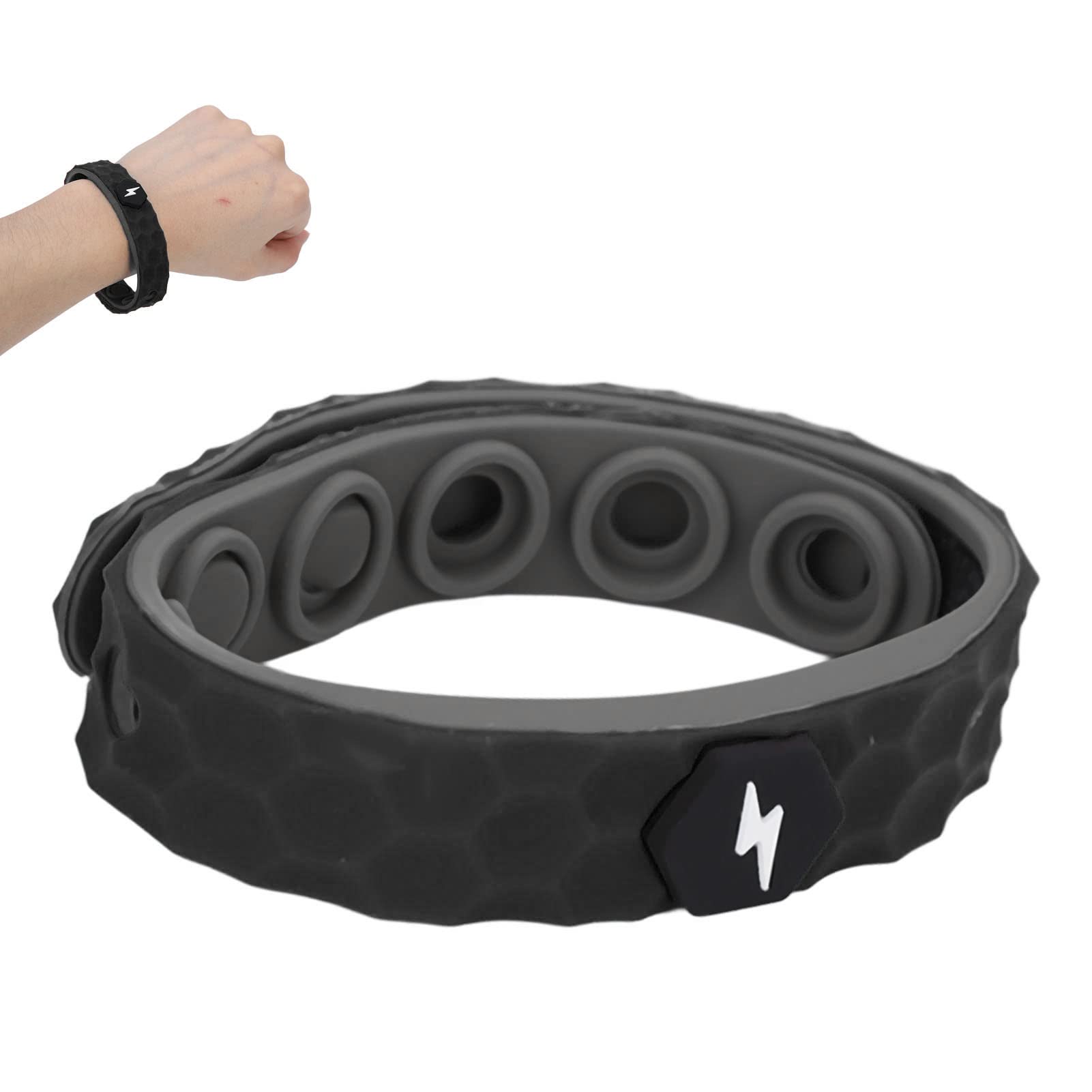 Antistatic Bracelet,Electrostatic Removal Bracelet Cordless Negative Ions Silicone Antistatic Wrist Strap for Men and Woman(Black)