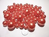 2 Packs Discount Jumbo & Assorted Sizes All Orange Pearls Vase Fillers for Centerpieces - To float the Pearls, Order the Transparent Water Gels