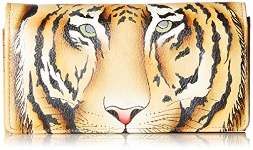 Anuschka Hand Painted Rfid Blocking Accordion Flap Wallet | Wild Tiger