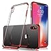 ka tike Compatible for iPhone X/XS Case, Electroplated Frame Ultra Thin Slim Fit Soft Silicone TPU Cover 5.8 inch (#1-Red)