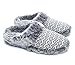ofoot Womens Comfortable House Bedroom Slippers Soft Knit Fleece Fur Lined Non Slip Rubber Sole Indoor Outdoor (White/Gray, US 11-12)