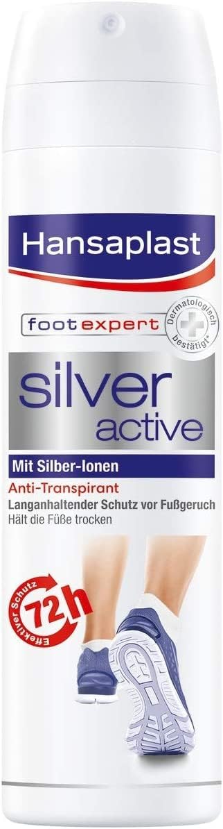 Hansaplast Silver Active Foot Spray 150ml - 72H Odour & Sweat Protection