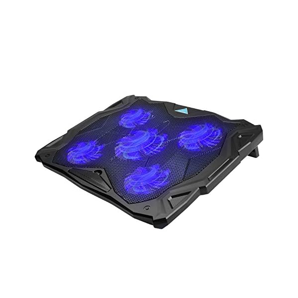 TECKNET-Laptop-and-Notebook-Cooling-Pad-With-5-Fans-at-1500-RPM-and-Blue-LED-Laptop-Cooler-fits-12-17 TECKNET Laptop Cooling Pads,Notebook Cooling Chill Mat With 5 Fans,Speed Adjustable,Extra USB Ports, Adustable Height…