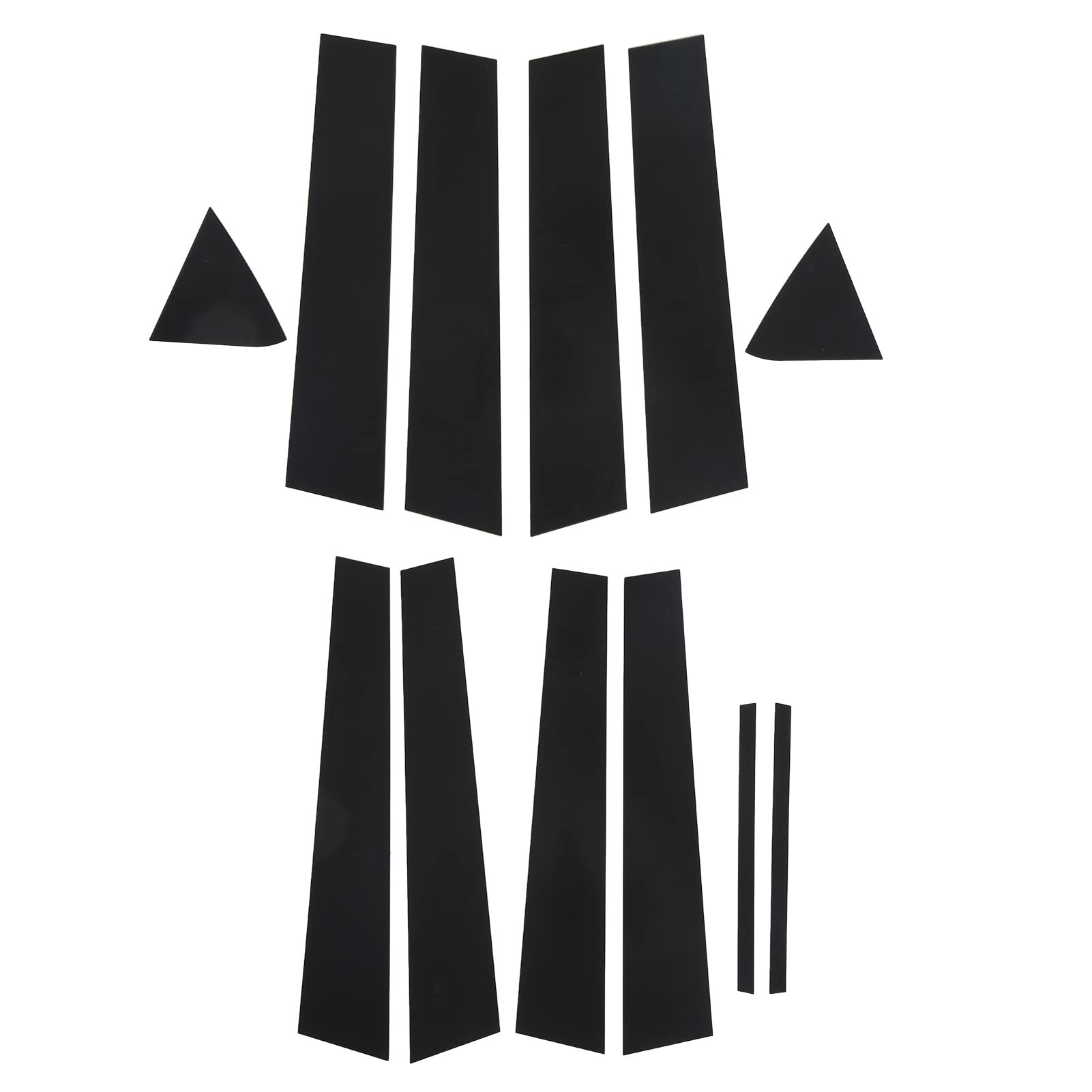 Photo 1 of Pillar Post Decal Trim Gloss Replacement for Side Door Window Cover Trim 6pcs Set PC Material Easy Installation Enhances Vehicle Appearance