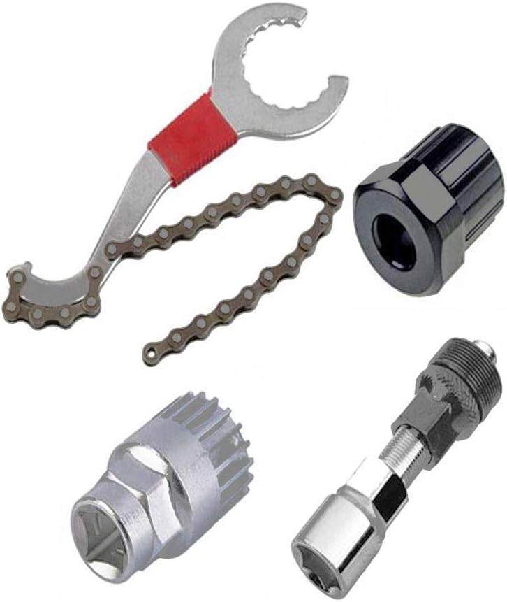 zosenda Bike Repair Tool Set, Bicycle Freewheel Chain Whip/Bracket Remover/Freewheel Remover/Crank Puller Remover